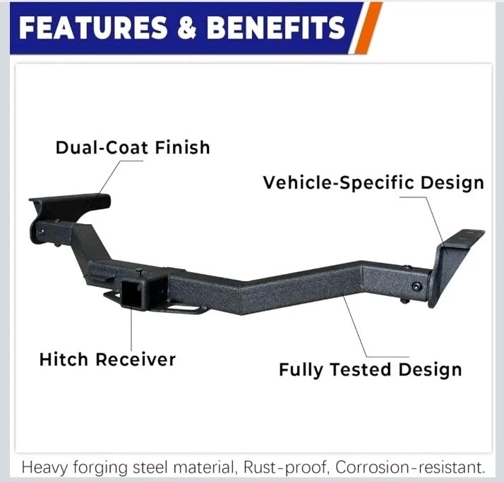 Enganche de remolque acero negro compatible con Infiniti QX60 2014-2021, 2013-2013... Foto 2 de 4