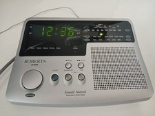 Roberts CR 9900 Silver Dual Alarm Clock Radio Natural Sleep Sounds Ocean Birds