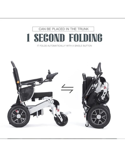 Leichter Faltbarer Elektrischer Rollstuhl Fernbedienung Sitzbreite 47 bis 150 kg - Bild 11 von 19