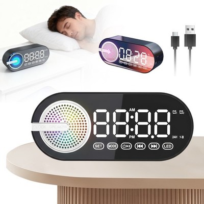 Bluetooth Nachttischlampe mit RGB LED Wireless Charging Wecker Lautsprecher USB