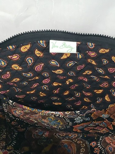 Vera Bradley Quilted Kensington Large Tote Over Night Bag Brown Paisley Retired - Picture 8 of 14