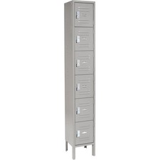 Six Tier Locker 12x15x12 6 Door Unassembled Gray