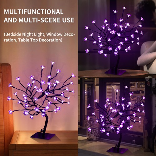 2 PK Cherry Blossom Tree Lights,Artificial Bonsai Tree with 48 Warm White Led... - Bild 3 von 8
