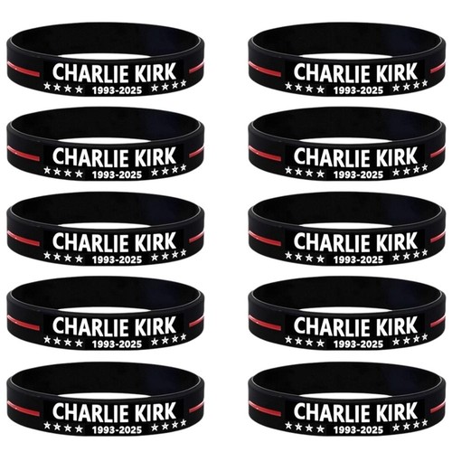 Charlie Kirk Bracciali in Gomma Braccialetti in Silicone per Uomo e Donna 1-50X - Foto 10 di 17