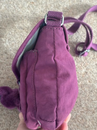 Kipling Local Small Shoulder/Cross Body Purple Bag With Monkey Attached - Picture 17 of 22