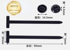 50 Universal Heavy-Duty Nylon Cable Tie Buckle,Self-Locking Nylon Zip Tie Holder