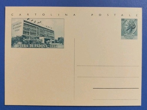1954 intero postale Fiera di Padova lire 20 - nuovo - splendido - C162 - Imagen 1 de 2