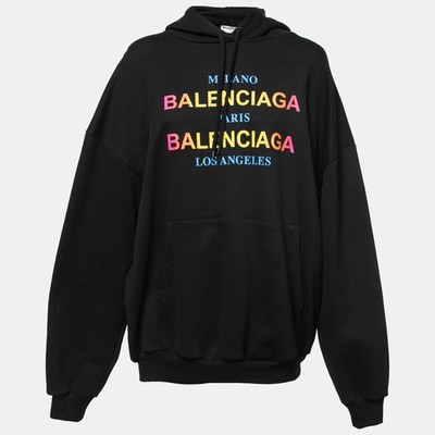 トップス BALENCIAGA Slogan-Print Cotton Hoodie BALENCIAGA Paris Slogan-Print Cotton-Jersey Hoody | endource