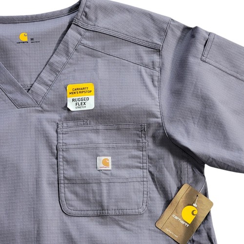 Carhartt Rugged Flex Modern Fit Ripstop Scrub Top Peltro Uomo Taglia Media Nuovo - Foto 3 di 13