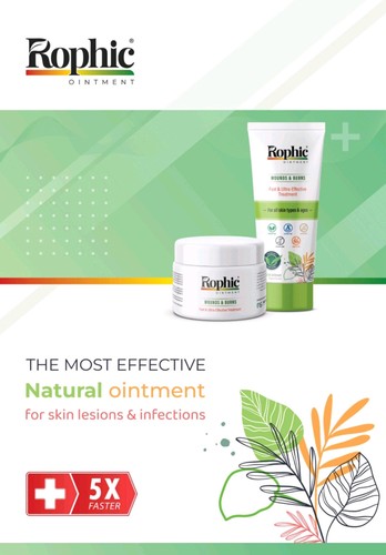 Rophic Ointment – Skin Ulcer, Burn, Itching, Wound & Eczema Relief –Fast Healing - Picture 1 of 15