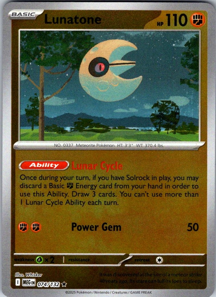 ME01: Mega Evolution #074/132 Lunatone Reverse Holo