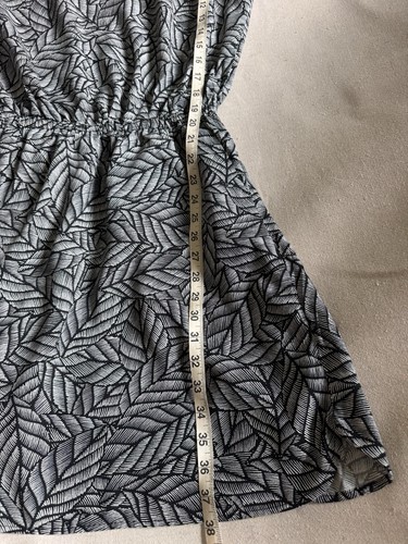 Gap Womens Dress Sz XS Black White Floral Kimono Sleeve Shirttail Dress Pockets - Picture 7 of 8