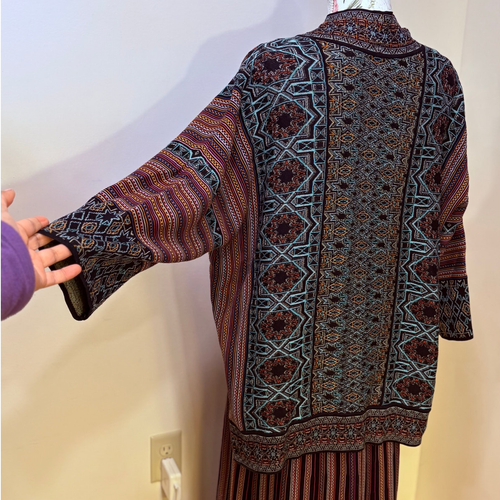 Cardigan maglione kimono stampa telar Peruvian Connection XL stampa sud - Foto 11 di 11