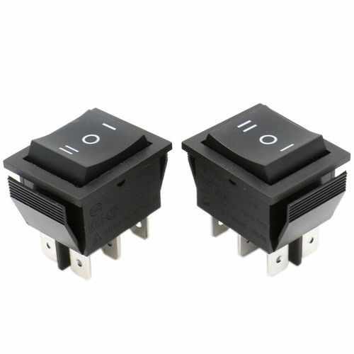 2 Stück Wippenschalter Ein-Aus-Ein, 2 polig (6pin) Wechselschalter 16A 250~  - Picture 1 of 6
