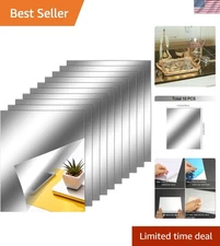 Elegant Self-Adhesive Mirror Sheets - Create Stunning Wall Displays, 10 Pieces