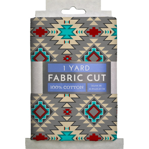 David Textiles Native Argyle Cotton 1-Yard Fabric Cut Gray Blue Red Lot of 3 New - Picture 2 of 5