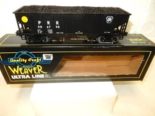 Weaver Pennsylvania 2 Bay Outside Ribbed Hopper Car  # 1046 wth Coal Load-Look!-
