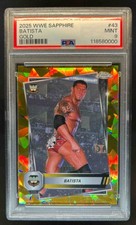 2025 Topps Chrome Sapphire WWE Batista Gold Refractor #14/50 PSA 9