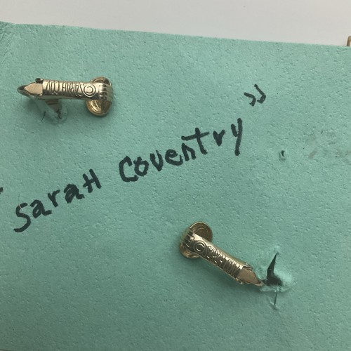 Signierte Sarah Coventry Ohrringe gelb und klar Strass Vintage Clips - Bild 2 von 2