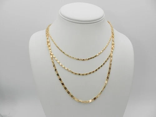 And Now This   Gold Plated Multi Chain Layered Necklace