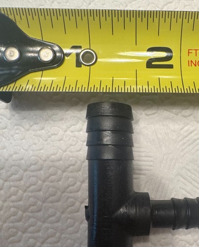 Black Hose Barb Tee Fittings 1/2 x 5/16 - Picture 3 of 4
