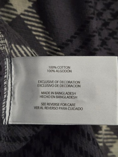 Woolrich Flanell Herren XL grau schwarz weiß kariert langarm Knopfleiste - Bild 9 von 13