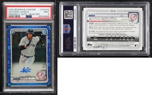 2020 Bowman Chrome Prospects Blue Refractor /150 Anthony Garcia PSA 9 MINT Auto