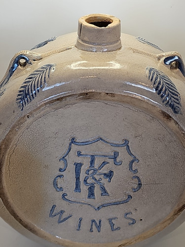 Steingut Kantine Weiß Utica I F K Weine Krug Topf blau verziert - Bild 5 von 24