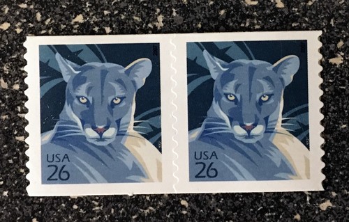 USA2007 #4141 26c Florida Panther - Coil Pair Mint NH self adhesive cat - Picture 2 of 2