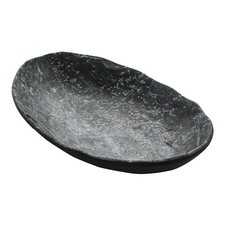 G.E.T. 15005085007 Endure Weathered Pewter Melamine 12.4" x 7" Plate - 1 Doz