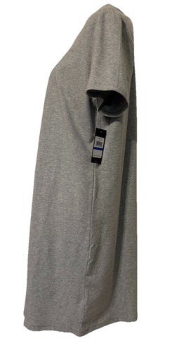 Tommy Hilfiger XL Logo T-Shirt Dress Gray Tag-less Cotton Blend Easy Care New - Picture 5 of 13