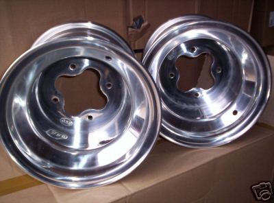 DWT A5 Polished ATV Rear Wheels Rims PAIR 8/" 8x6 8//6 4x110 4//110 Honda 450R 250R