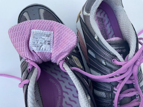 Skechers Trainers Shape Ups Grey with Pink/Purple Laces Rocker Sole UK 7 - Picture 5 of 11