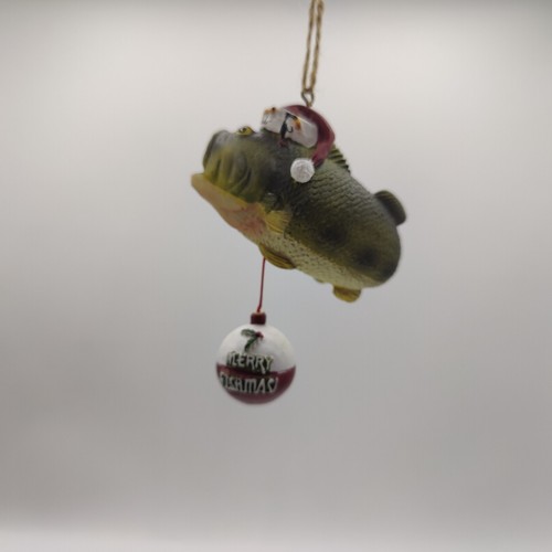 Merry Fishmas Bass .39Christmas Ornament Holiday Outdoor Fish Fishing - Picture 3 of 5