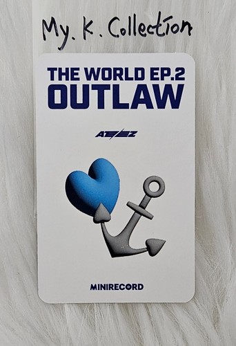 Ateez Minirecord Lucky Draw Marine Summer Ver The World Ep 2 Outlaw Photocard - Picture 14 of 38