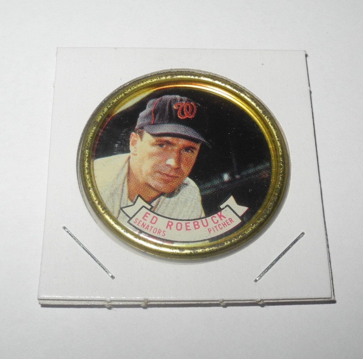 1964 Topps Baseball Coin Pin #20 Ed Roebuck Washington Senators Excellent