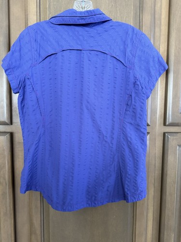 COLUMBIA Womens Purple Button-Up Shirt ~ Size XL ~ Cap Sleeves ~ Activewear - Picture 2 of 13