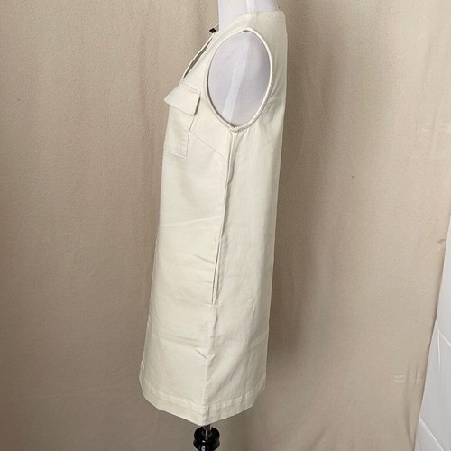 Cream Canvas Sleeveless Dress XS - Picture 8 of 11