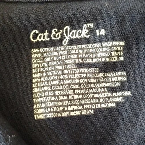 NWOT Cat & Jack Girls Button Down Cinched Waist Tie Dress Blue Size 14 - Picture 5 of 5
