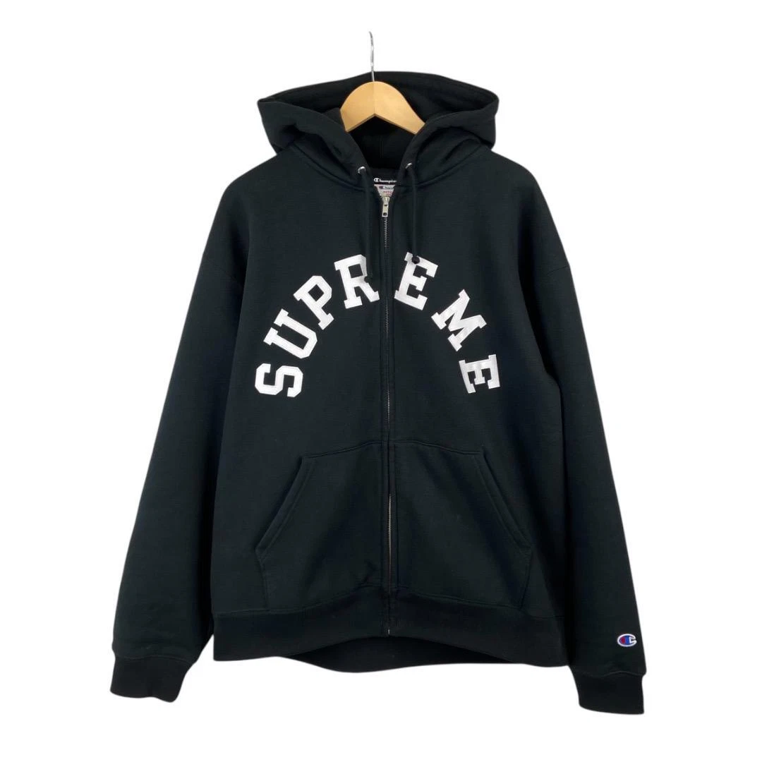Sweat à capuche zippé Supreme x Champion noir   Authentique, bon état, taille [XL]