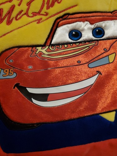 Disney Store Lightning McQueen Plush Fold Up Pillow Track Amazing Stitching - Picture 3 of 11