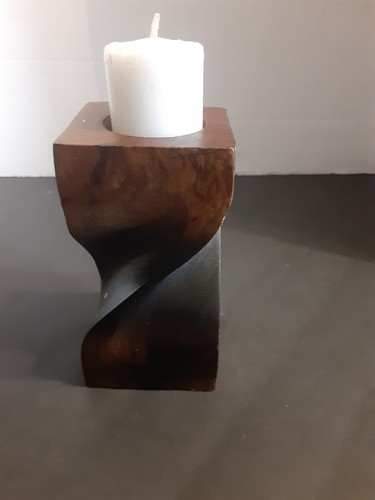 Portacandele in legno intagliato rami di tartaruga Bling Votice legno massello vortice MCM - Foto 4 di 11