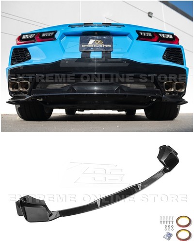 For 20-Up Corvette C8 Base CARBON FLASH METALLIC Rear Bumper Add-On Diffuser Lip - Foto 1 di 24