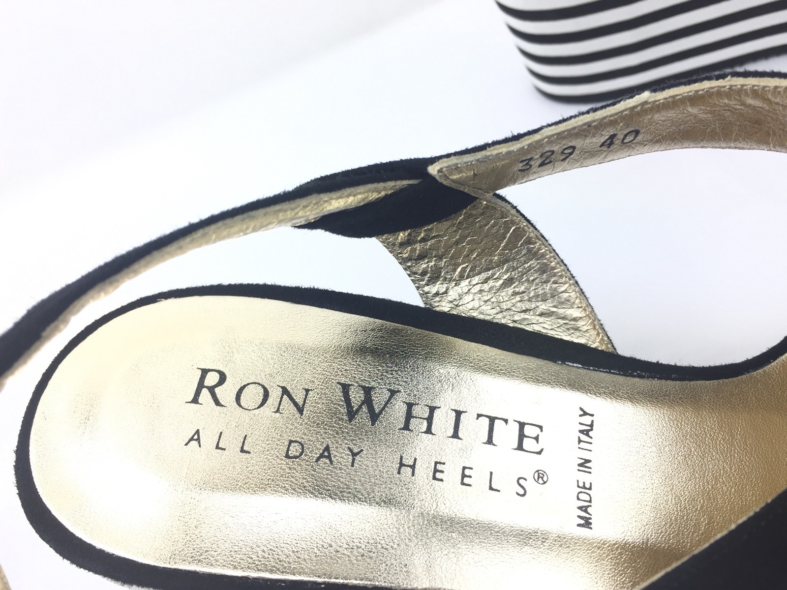 Ron White 'Gabi' White Black Suede Wedges Platform Sandals sz sz sz 40 US 9 445 deb1a7 Ron White 'Gabi' White Black Suede Wedges Platform Sandals sz sz sz 40 US 9 445 deb1a7