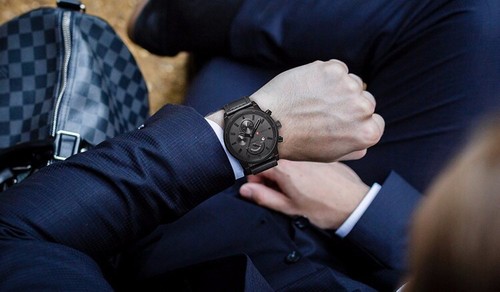 CURREN Mens Waterproof Leather Analogue Quartz Date Military Sports Wrist Watch - Picture 4 of 19
