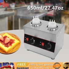 2 Bottles Commercial Electric Warmer Butter Sauce Dispenser Sauce Warmer Pump