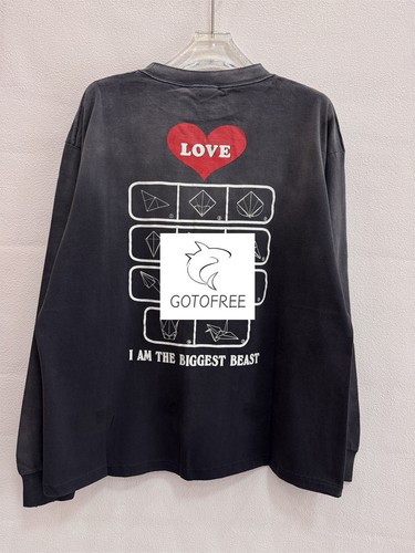 CAMISETA GOTOFREE VINTAGE LOVE TOP MANGA LARGA YOU MY CREATION SAINT NEGRA - Imagen 4 de 9