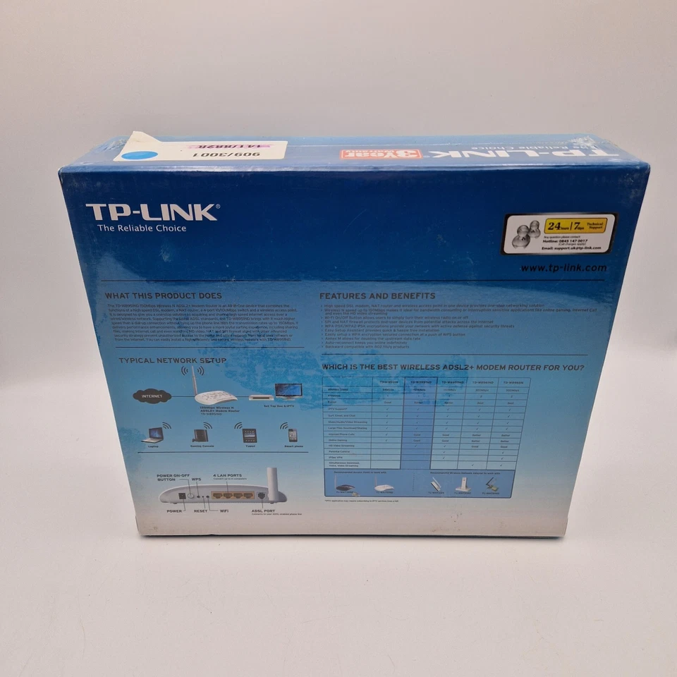 TP-Link TD-W8951ND 150Mbps Wireless N ADSL2+ Modem Router - New & Sealed - Image 2 of 3