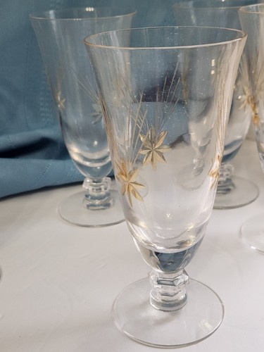 7 Tiffin-Franciscan Jupiter Apperith/Cordials Glass Barware Falling Stars - Picture 4 of 10