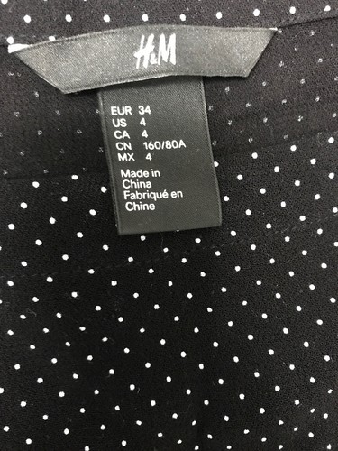 Camicetta donna H&M ampia cropped nera con pois bianchi taglia 4 - Foto 2 di 7
